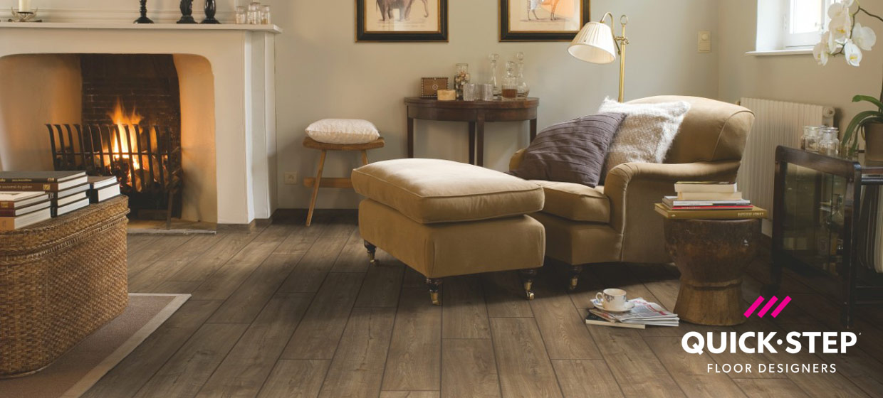 Quick-Step Laminate Scraped Oak Grey Brown at Millichap's