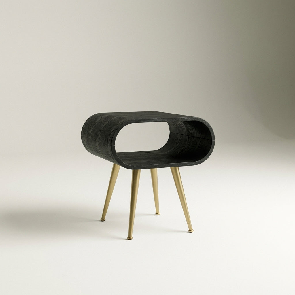 Jual Furnishings | Auckland Black & Brass Side Table