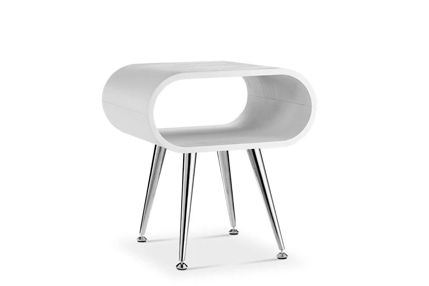 Jual Furnishings | Auckland White & Chrome Side Table