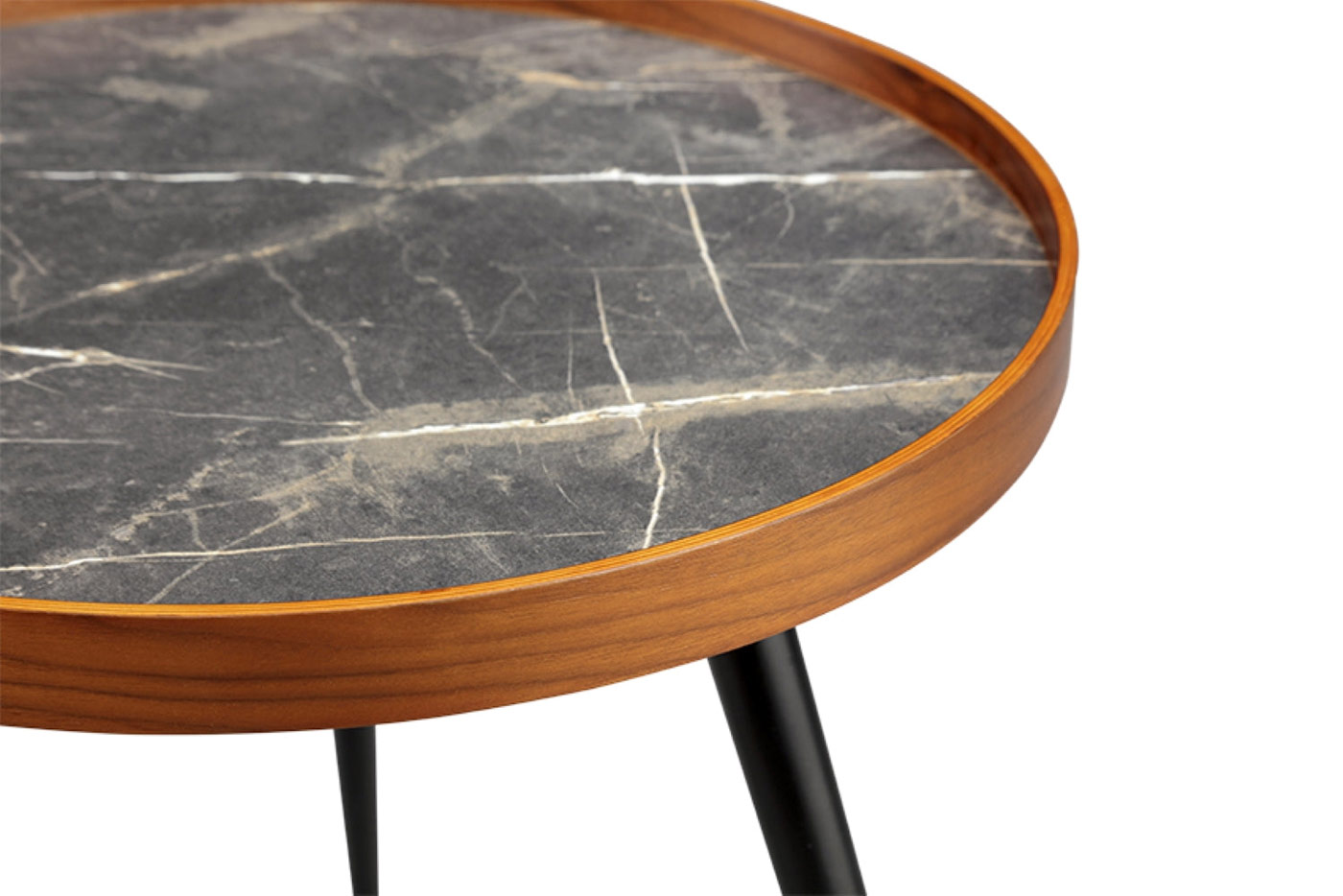 Jual Furnishings | Siena Walnut Black Marble Coffee Table and Side Table Detail